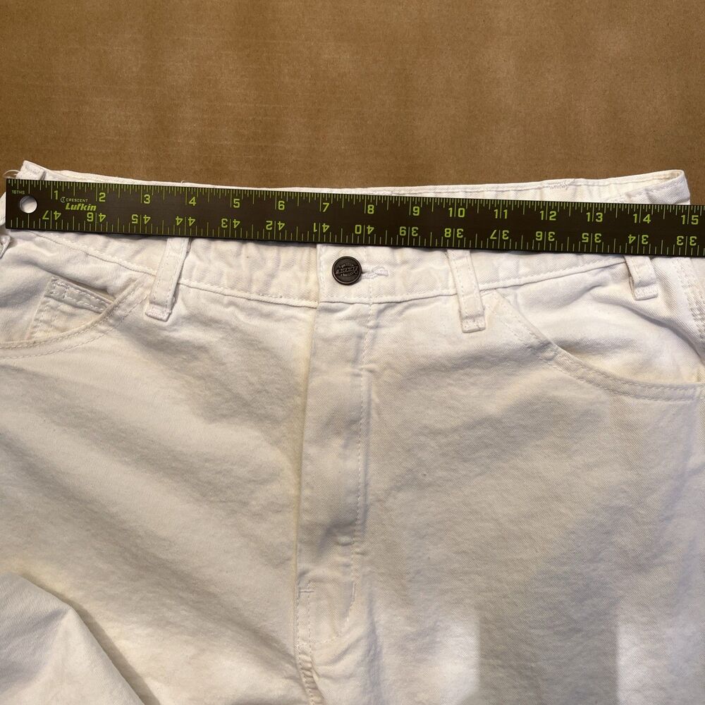 Dickies Pants Mens 32x32 White Canvas Carpenter Painter Relaxed Fit Workwear - Picture 3 of 16